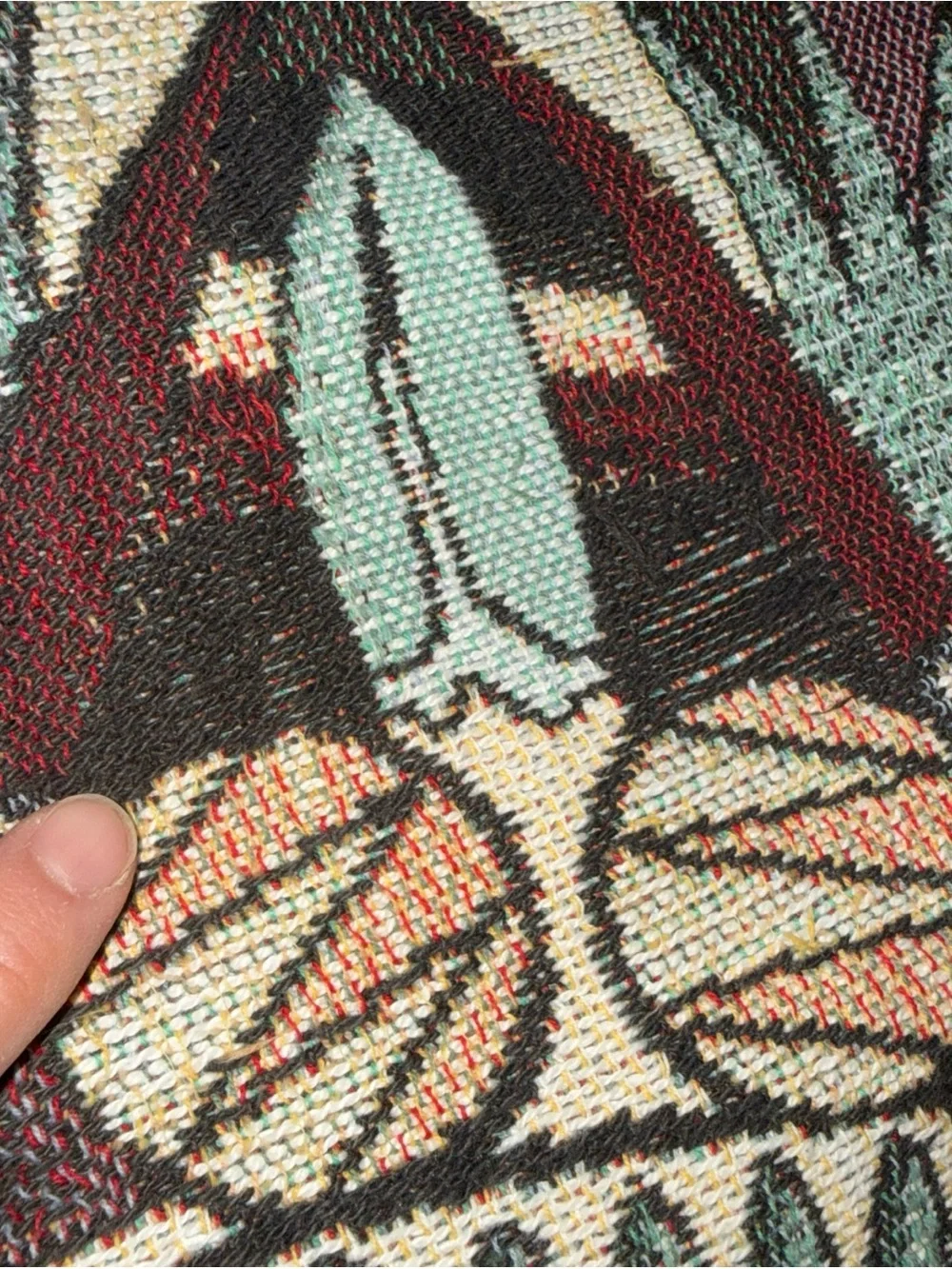 Egyptian theme Turquoise Brown lap Tapestry - crown crafts woven blanket